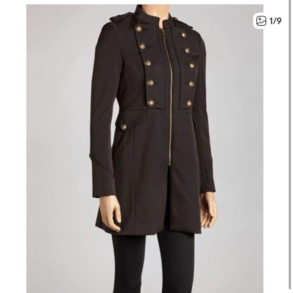 Steve Madden Black Brassy Military Jacket Coat NWT XL